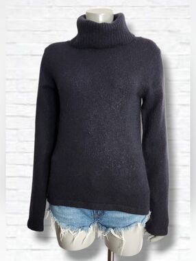 Fairweather Vintage Angora Blend Black Turtleneck Sweater Size M